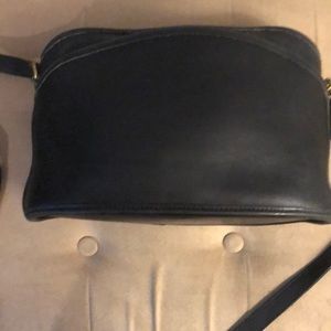 Vintage Black Leather Shoulder Bag